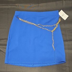 Rue21 Royal Blue Skirt with Gold Chain Detail